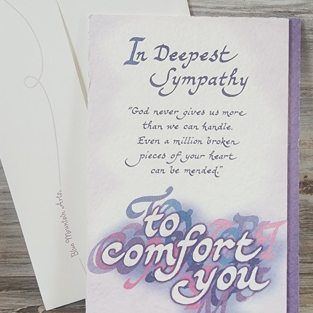 Blue Mountain Arts Deepest Sympathy Card Debbie Crews Religious Comfort Purple